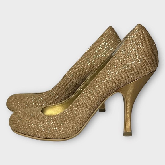 Chinese Laundry Nightlight Women's Gold Sparkle Round Toe Stiletto Heels Size 9M - Picture 13 of 13